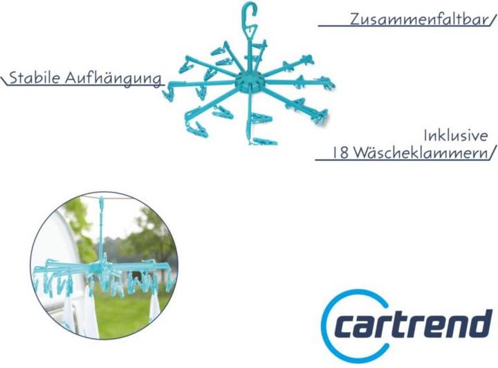 Immagine prodotto Cartrend Giostra per l'asciugatura con 20 mollette per vestiti