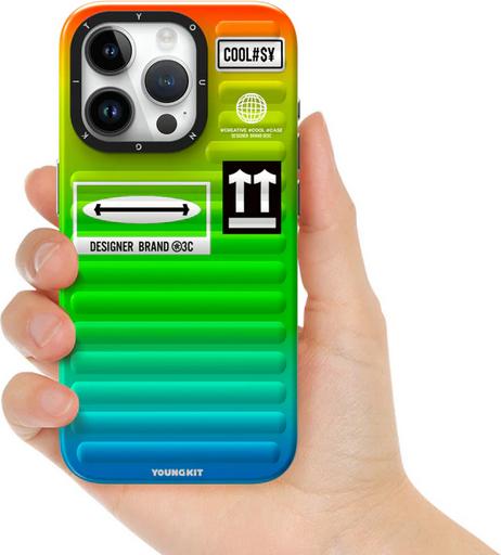Actual product image Youngkit Coque Colour-Gradient Luggage-Inspired Case /orange (Apple iPhone 15 Pro)