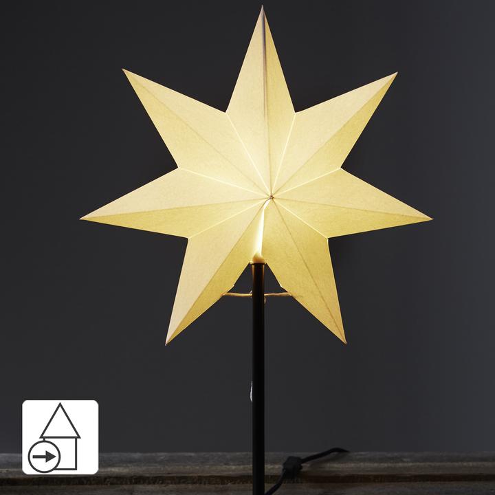 Produktbild Star Trading Papierstern on base FROZEN weiss 34x55cm 1 LED E14