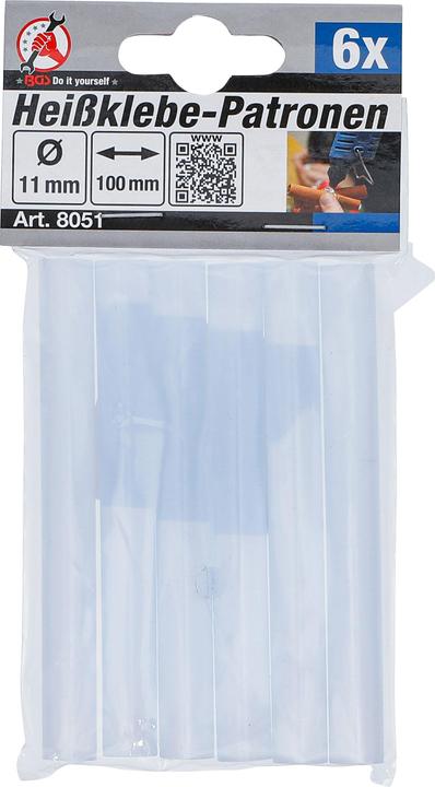 Actual product image BGS Glue Sticks transparent Ø 11 mm, 100 mm 6 pcs.