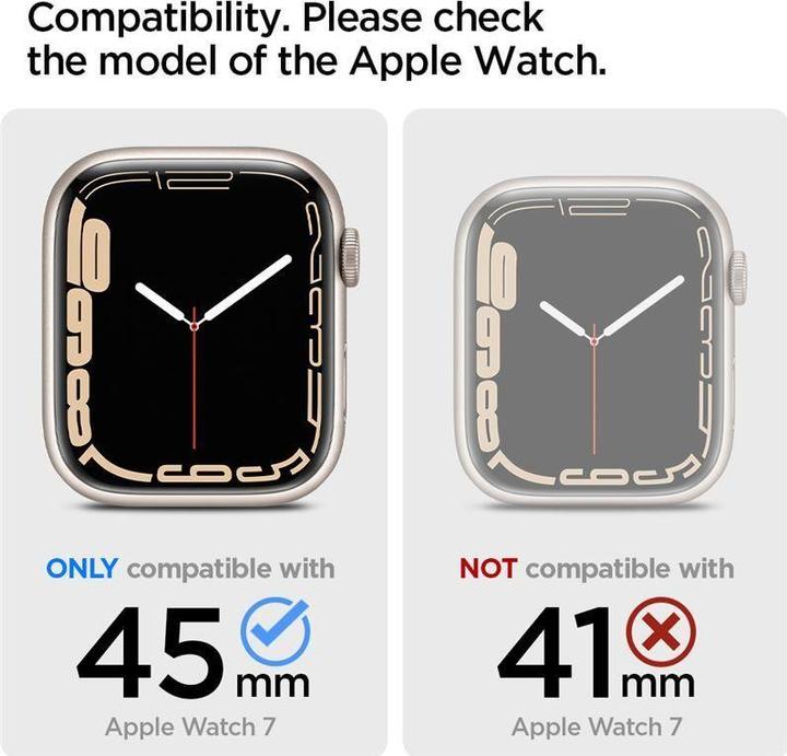 Produktbild Spigen Ultra Hybrid-Gehäuse für Apple Watch 7 / 8 / 9 (45 mm) – transparentes Grau