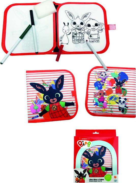 Actual product image ODS Bing - Blackboard Book Booklet with 8 usable, washable pages (3 pages with printed drawings to