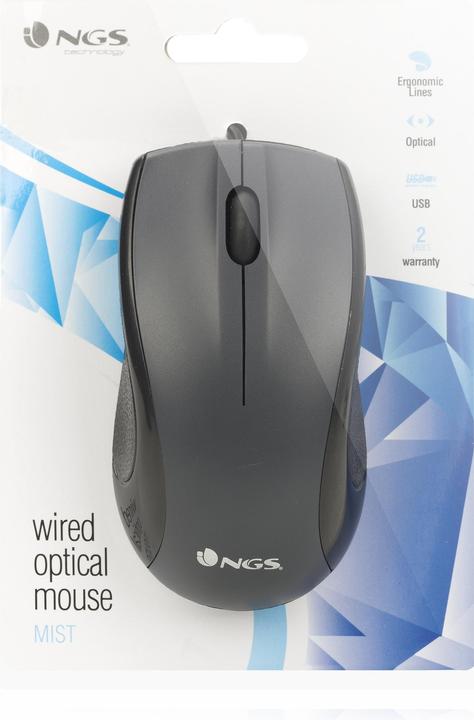 Produktbild NGS Black Mist Maus rechts USB Typ-A Optisch 800 DPI (Kabelgebunden)