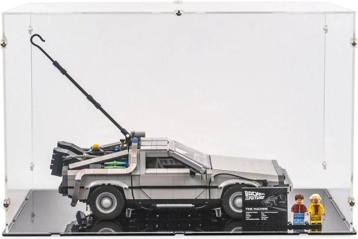 Actual product image iDisplayit Acrylic display for LEGO® 10300 The Time Machine from Back to the Future (With black base)
