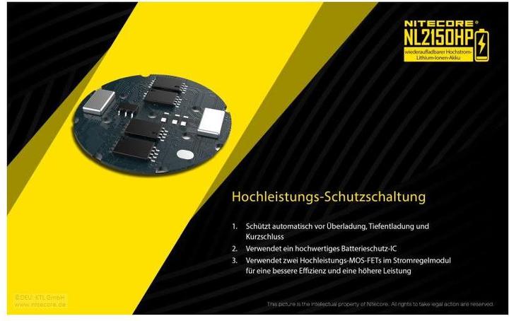 Actual product image Nitecore Li-Ion battery type 21700 - 5000mAh - NL2150HP