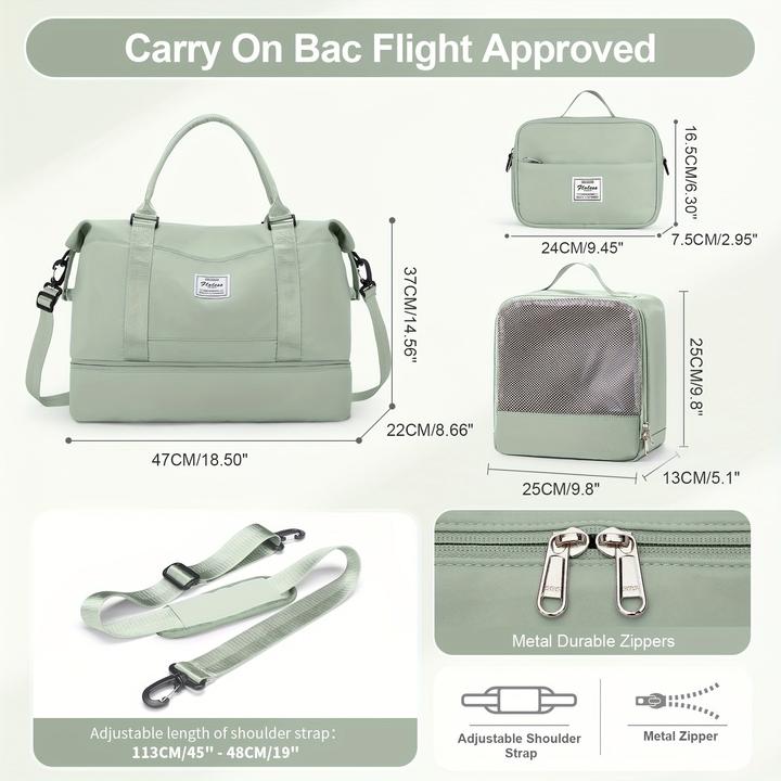 Produktbild Only-Bags.Store 3pcs Reisen mit einem grossen Carry-on Tasche, eine Sport-Tasche, und eine wasserdichte Gepäck