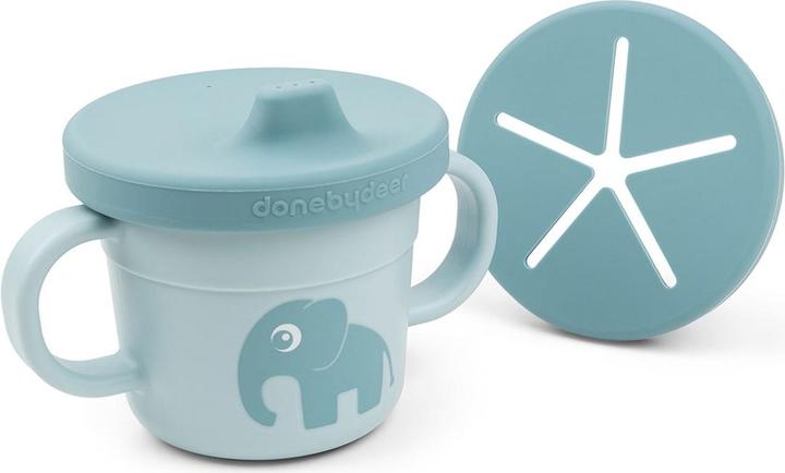 Actual product image Done by Deer Snack & drinking cup set Elphee blue