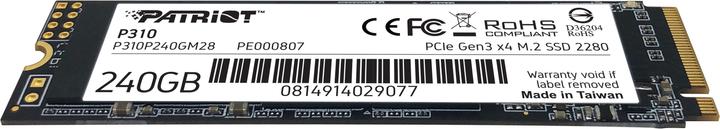 Immagine prodotto Patriot P310 SSD 240 GB (240 GB, M.2 2280)