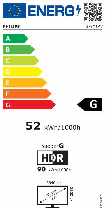 Energie-Label Philips 279M1RV/00 (3840 x 2160 Pixel, 27")