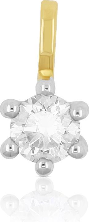 Muau Solitaire pendant 6-handle setting yellow gold 750 diamond 0.20ct. frame white gold 750, 8x6mm (Gelbgold, Weissgold, Rotgold oder Silber)