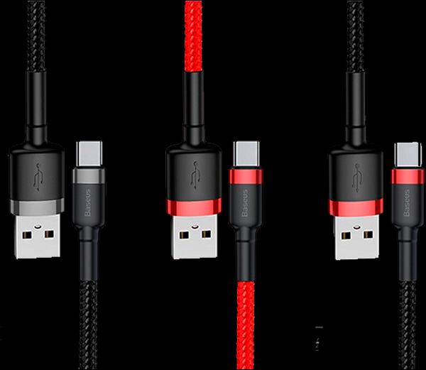 Productafbeelding Baseus cafule Kabel USB Voor Micro 2.4A 0.5M Grijs+Zwart (0.50 m, USB 3.2 Gen 1)