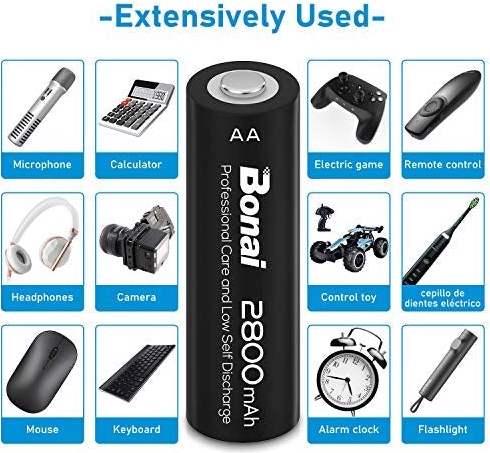 Immagine prodotto Bonai Batterie ricaricabili (24 pz., AA, 2800 mAh)
