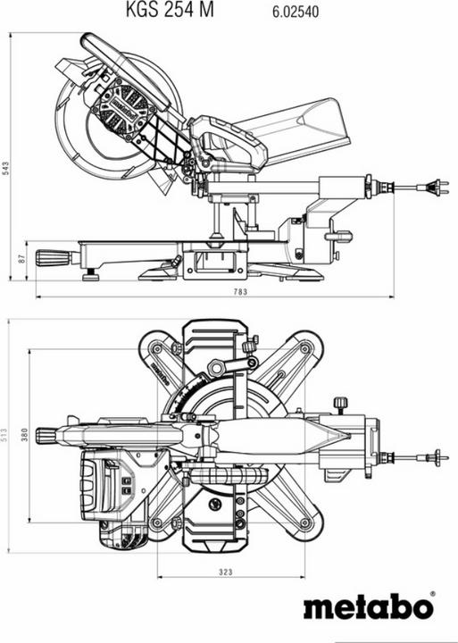 Actual product image Metabo KGS 254 M cross-cut hauling saw EU