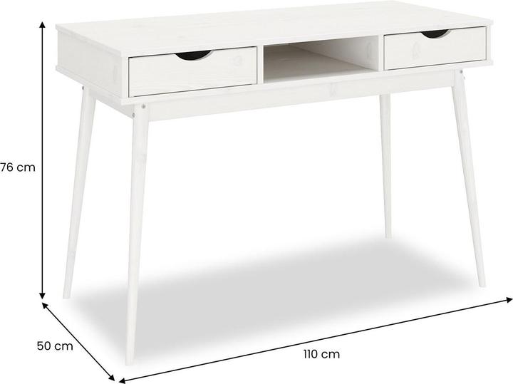 Actual product image IDIMEX Desk with 2 drawers STEFANO