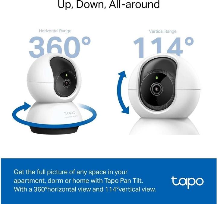 Produktbild TP-Link Tapo C220 4MP 360°-WLAN-Kamera MicroSD (2560 x 1440 Pixels)