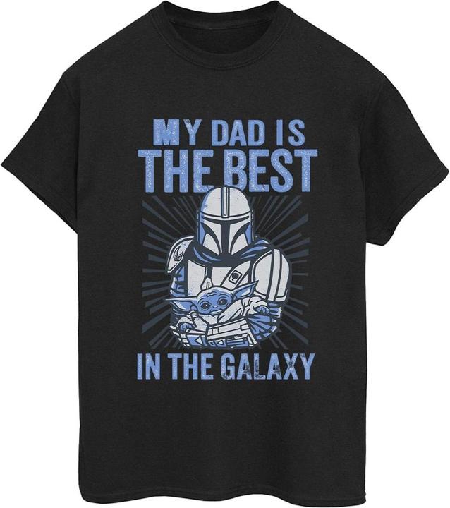 Actual product image Star Wars Womens/Ladies Mandalorian Best Dad Cotton Boyfriend T-Shirt (XXL)