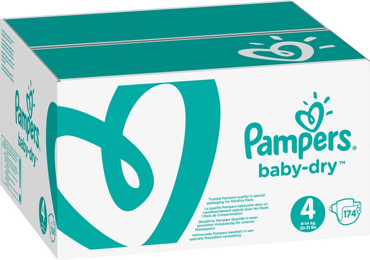Immagine prodotto Pampers Baby Dry (Dimensione 4, Pacco mensile, 174 Pezzo/i)