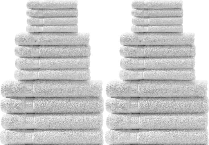 Immagine prodotto Casativo Set di asciugamani da 24 pezzi in 100% cotone, bianco (50 x 100 cm, 100 x 150 cm, 30 x 50 cm)