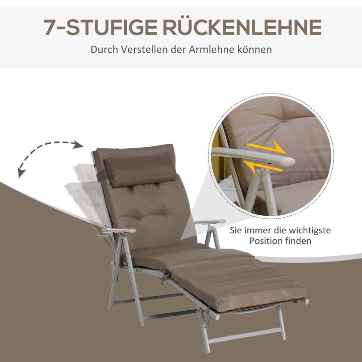 Image du produit Outsunny Bain de soleil avec coussin (180 cm)