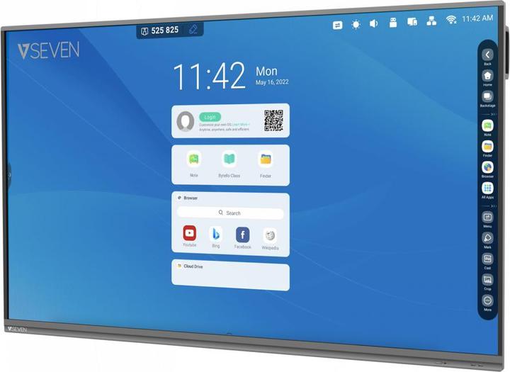 Produktbild V7 190,50cm (75") PRO IFP ANDROID 11 DISPLAY 4K 8GB RAM 64GB ROM WIFI WALL MT (IFP7502-PRO) (3840 x 2160 Pixel, 75")