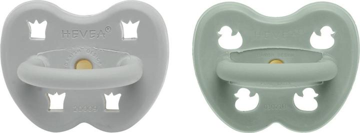 Hevea Naturkautschuk Schnuller 2er Pack, Gorgeous Grey & Sage - kiefergerecht (2 x, bis 6 Monate)