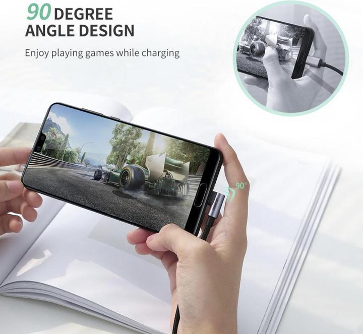 Produktbild Ugreen USB-C gewinkelt zu USB-A 2.0 A Datenkabel (2 m, USB 2.0)