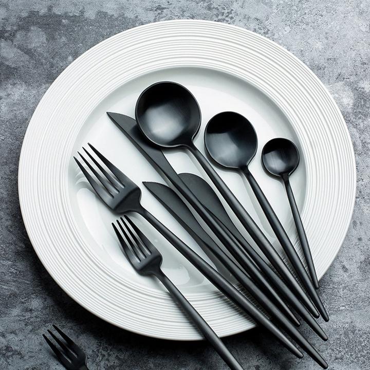 Image du produit Spa Solutions Verona Set de couverts Noir 16 pièces (16 pièce(s), Fourche)