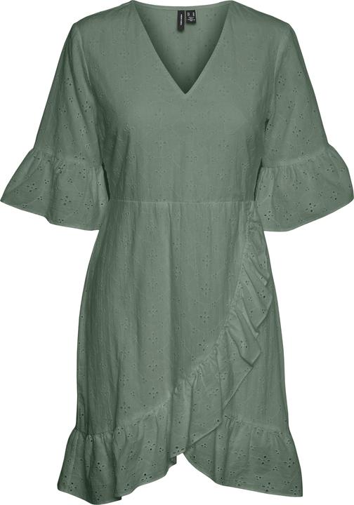 Vero Moda Broderie Anglaise Wickel Minikleid