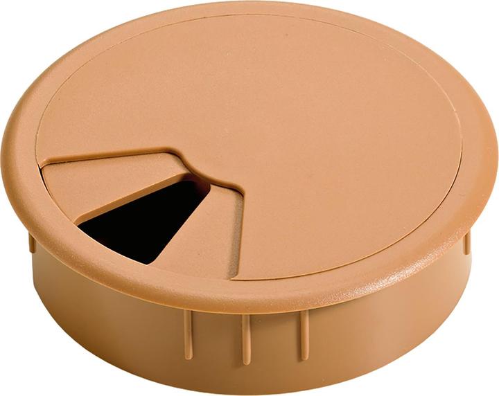 Actual product image Hettich Cable entry plastic beech inlet Ø 80 mm (Cable hole, 8.80 cm)