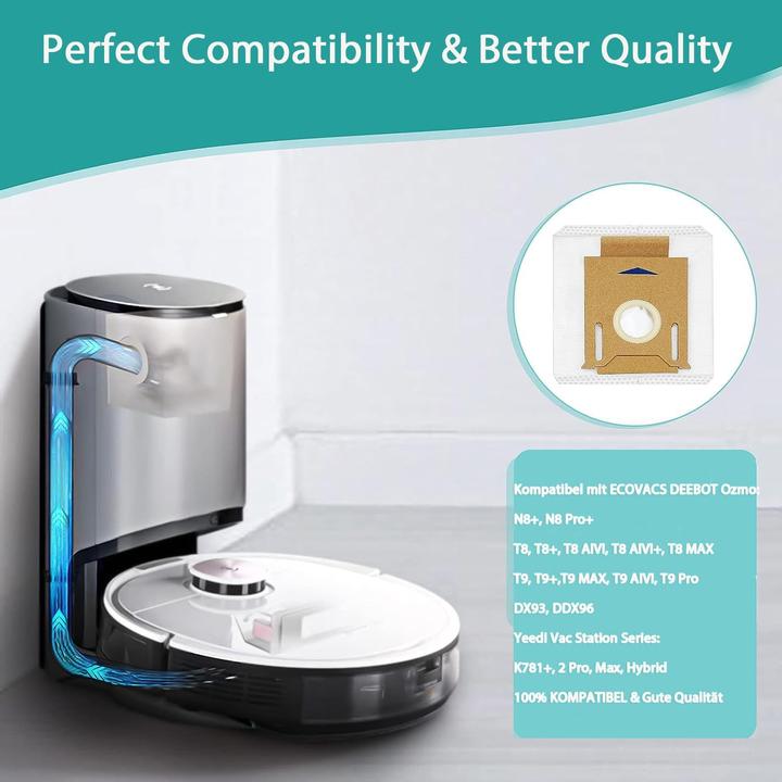 Produktbild KGC 10 Stück Staubsaugerbeutel für Ecovacs Deebot (10 x)