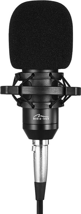 Actual product image Media-Tech STUDIO AND STREAMING MICROPHONE - Professional condenser microphone set (all black) for studio use.