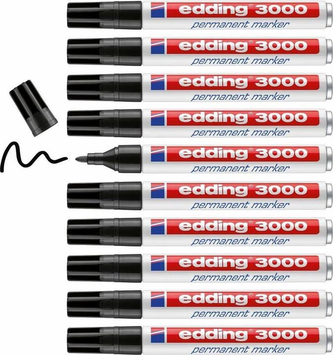 Produktbild Edding Permanentmarker (Black, White, 3 mm, 10 x)