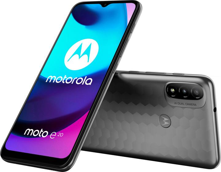 Produktbild Motorola Moto e20 (32 GB, Graphite gray, 6.50", Hybrid Dual SIM, 13 Mpx, 4G)