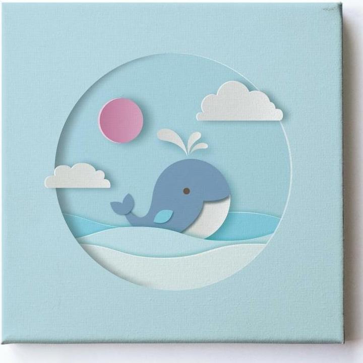 Immagine prodotto Pindu Quadro su tela 3D balena (30 x 30 cm)