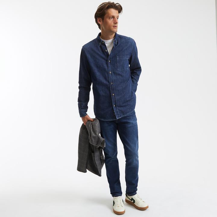 Image du produit La Redoute Collections Chemise en jean avec col boutonné (S)