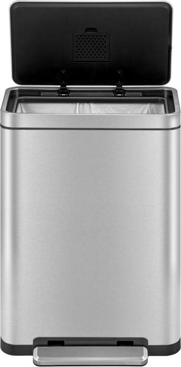 Produktbild EKO Treteimer X-Cube Tretmülleimer rechteckig Edelstahl 45 L mit extra breitem Pedal, gedämpftem De (45 l)