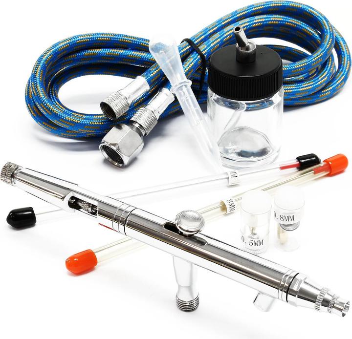 Actual product image Wiltec Airbrush Gun Type 182K 0.3 0.5 0.8 mm nozzle double action
