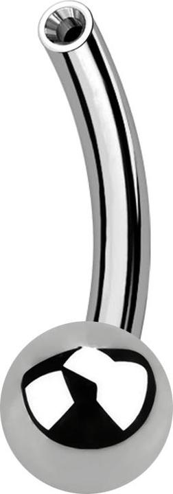 Produktbild Star Piercing Micro Threadless Bananen-Stab silber mit Kugel (ohne Messing, Titan G23)