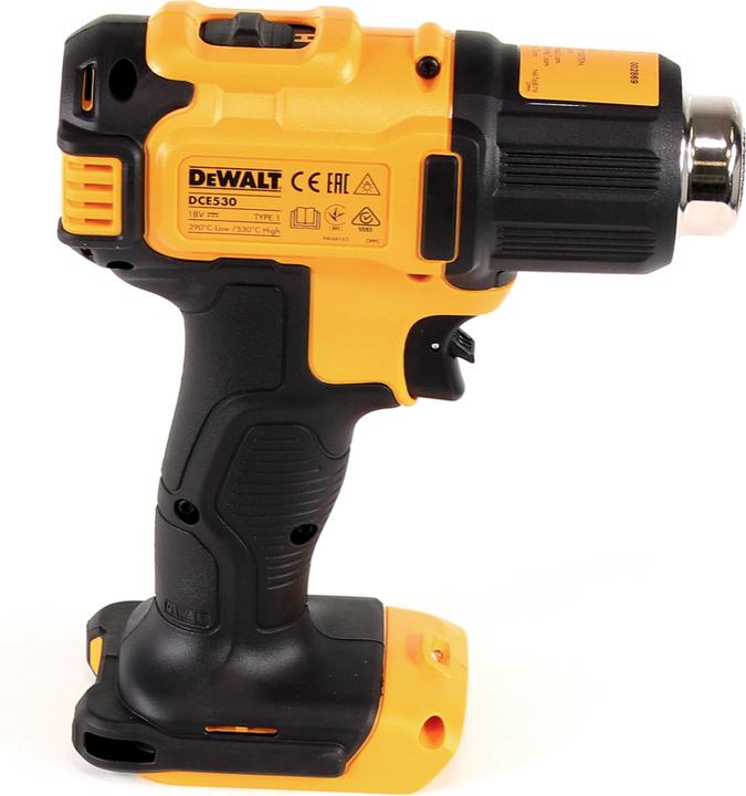 Produktbild DeWalt DCE 530 P1 Akku Heissluftpistole 18V 530°C + 1x Akku 5,0Ah + 1x Lader + Flächen- und
