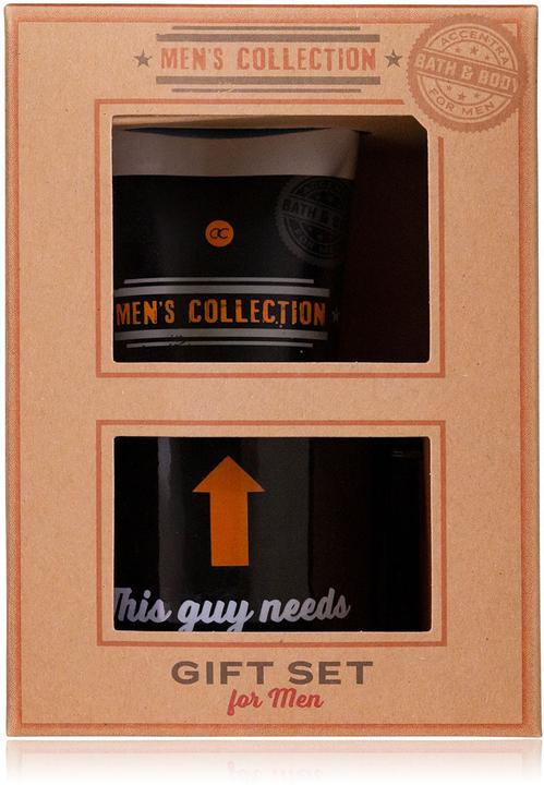 Accentra Geschenkset MEN'S COLLECTION in Geschenkbox aus Kraftpapier, inkl. 100ml Duschgel, Kaffeebecher (ca. (Körperpflegeset)