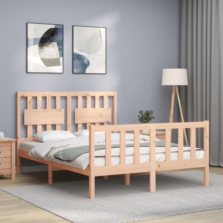 Produktbild VidaXL Massivholzbett mit Kopfteil 4FT6 Double (135 x 190 cm)