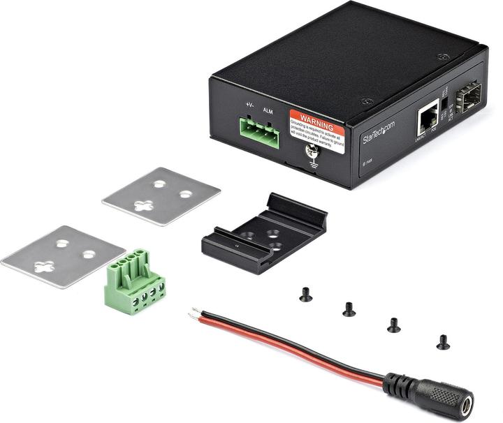 Produktbild StarTech PoE + Industrial Media Converter 60W - Medienkonverter LWL Kupfer - Singlemode-/ (Media Konverter)