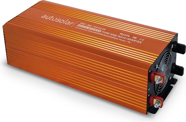 Autosolar 3000 Watt 12V mit Bypass Wechselrichter - reiner Sinus - 12V zu 230V