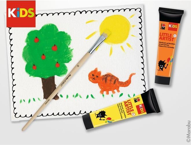 Marabu Little Artist Art Box KiDS (Green, Brown, Beige, Red, Yellow, Blue, 36 ml)