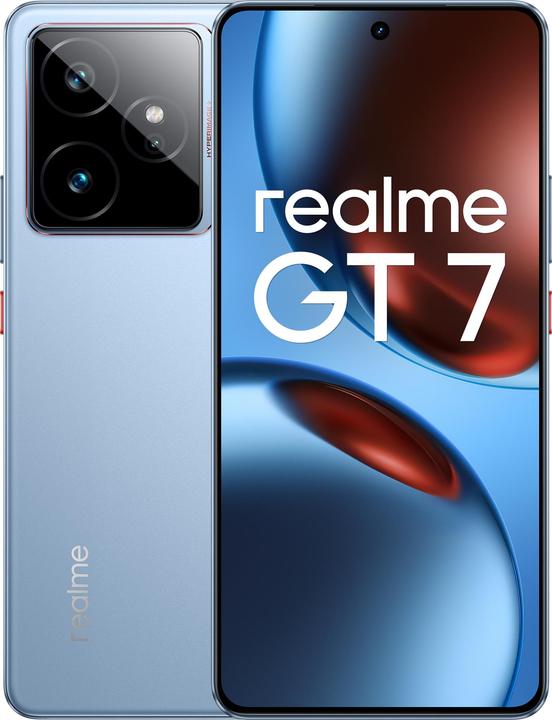 Actual product image realme GT 7 5G Dual Sim 12GB RAM 512GB - Blue (512 GB, IceSense Blue, 6.77", Dual SIM, 50 Mpx, 5G)