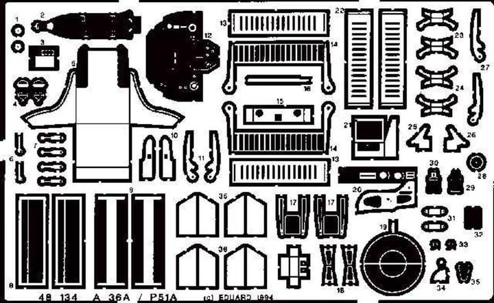 Produktbild Eduard A-36 / P 51 für Accurate Miniatures Bausatz