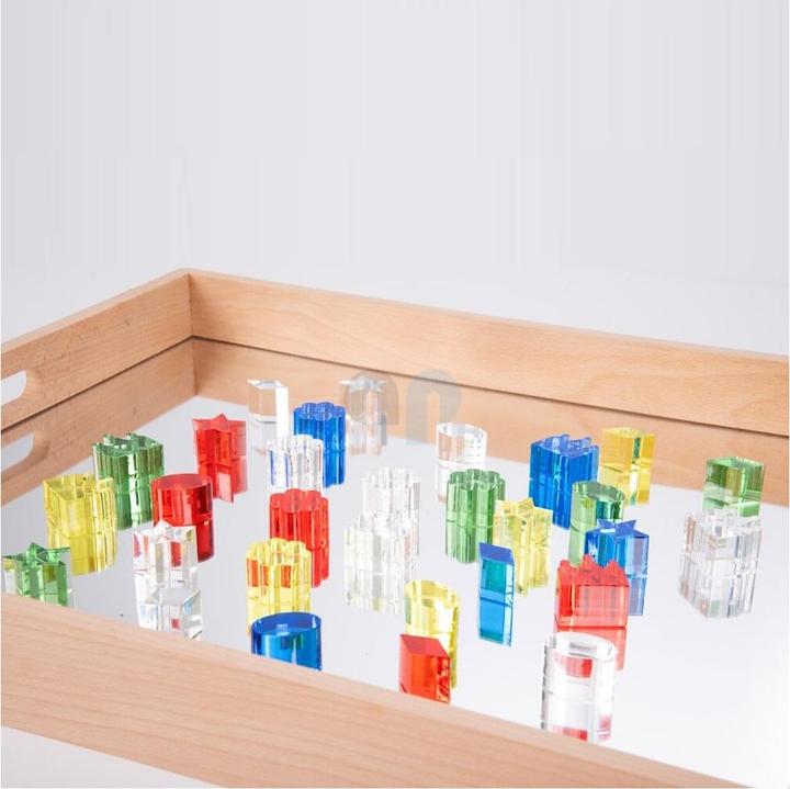 Actual product image TickiT Wooden tray box with mirror base (French, German, English, Italian)