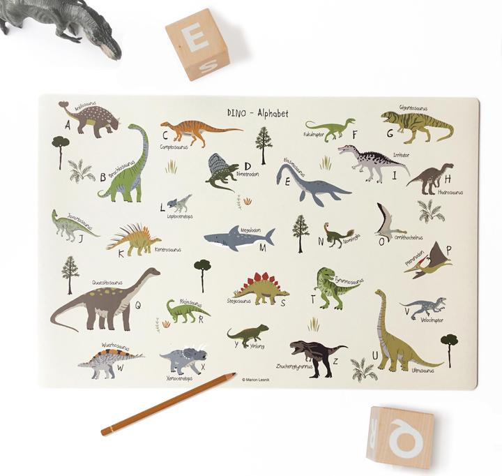 CoverYourDesk Schreibtischunterlage Dinosaurier Weltkarte