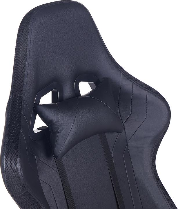 Actual product image Beliani Office chair imitation leather black with LED lighting GLEAM
