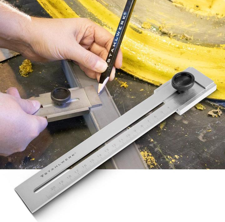 Produktbild Stahlwerk Streichmass mit 200 mm Messbereich und 0,1 mm Nonius aus Edelstahl (20 cm)